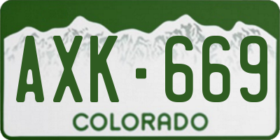 CO license plate AXK669