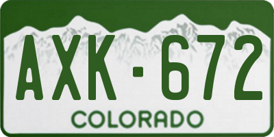 CO license plate AXK672