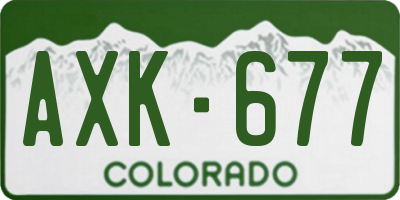 CO license plate AXK677