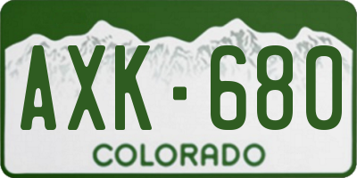 CO license plate AXK680
