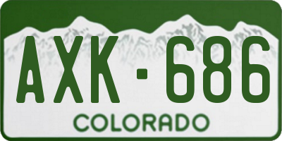 CO license plate AXK686