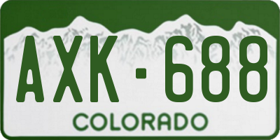 CO license plate AXK688