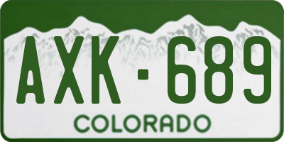 CO license plate AXK689