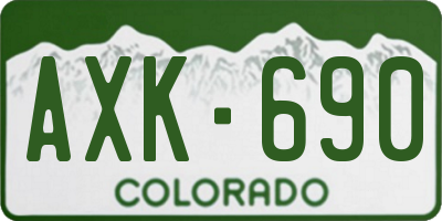 CO license plate AXK690