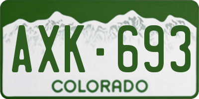 CO license plate AXK693