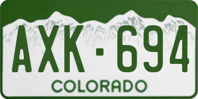 CO license plate AXK694