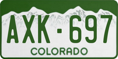 CO license plate AXK697