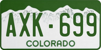 CO license plate AXK699