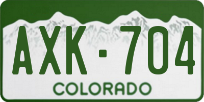 CO license plate AXK704