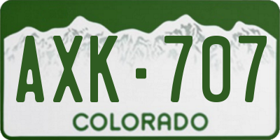 CO license plate AXK707
