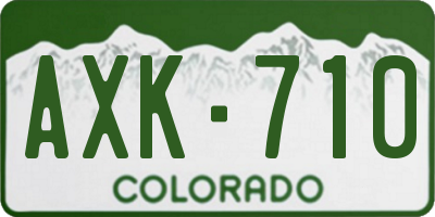CO license plate AXK710