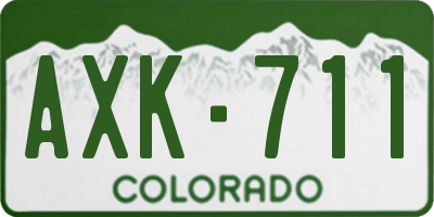 CO license plate AXK711