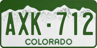 CO license plate AXK712