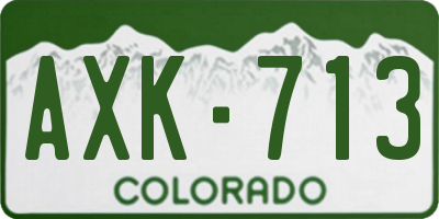 CO license plate AXK713