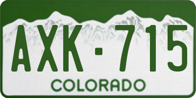 CO license plate AXK715
