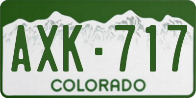 CO license plate AXK717
