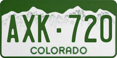 CO license plate AXK720