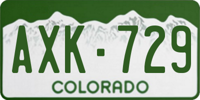 CO license plate AXK729