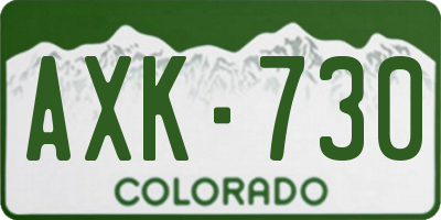 CO license plate AXK730