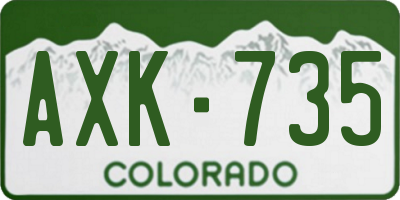 CO license plate AXK735