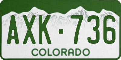 CO license plate AXK736