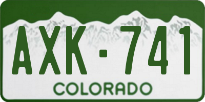 CO license plate AXK741