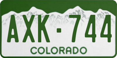 CO license plate AXK744