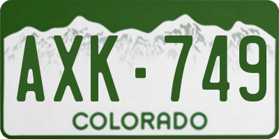 CO license plate AXK749