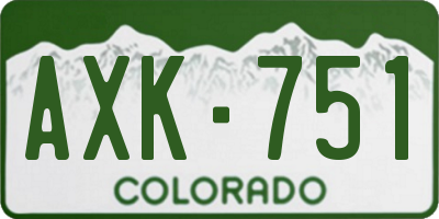CO license plate AXK751