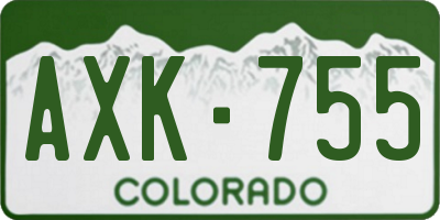 CO license plate AXK755