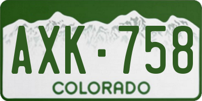 CO license plate AXK758