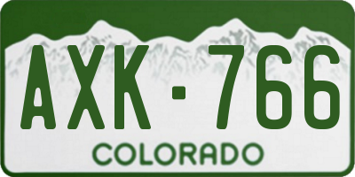 CO license plate AXK766