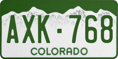 CO license plate AXK768