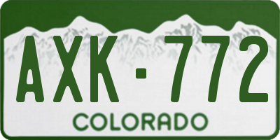 CO license plate AXK772