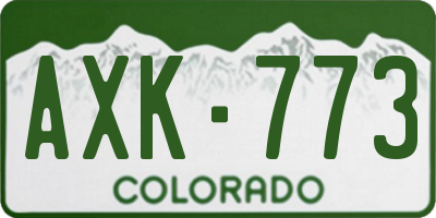 CO license plate AXK773