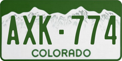 CO license plate AXK774