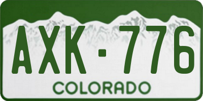 CO license plate AXK776