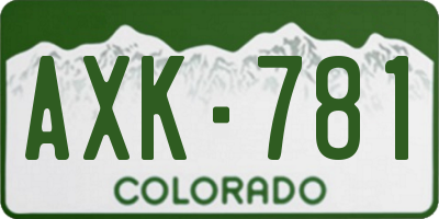 CO license plate AXK781
