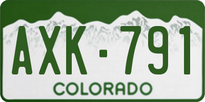 CO license plate AXK791
