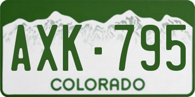 CO license plate AXK795