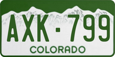 CO license plate AXK799