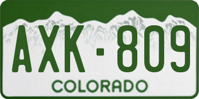 CO license plate AXK809