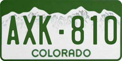 CO license plate AXK810