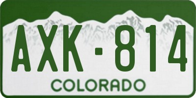 CO license plate AXK814