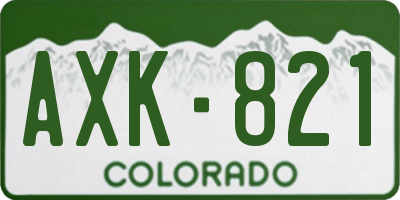 CO license plate AXK821
