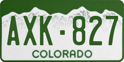 CO license plate AXK827