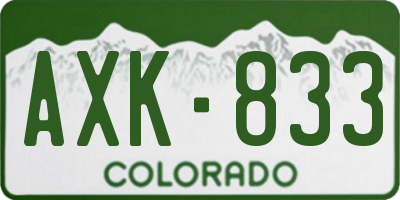 CO license plate AXK833