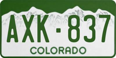 CO license plate AXK837