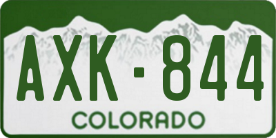 CO license plate AXK844