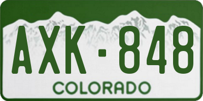 CO license plate AXK848